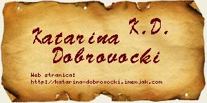 Katarina Dobrovocki vizit kartica